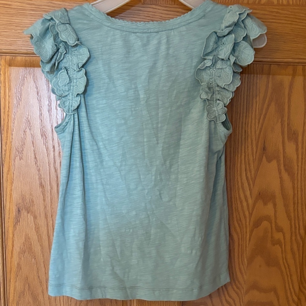 NWT Democracy mint Green Ruffle Sleeve Blouse - Picture 4 of 5